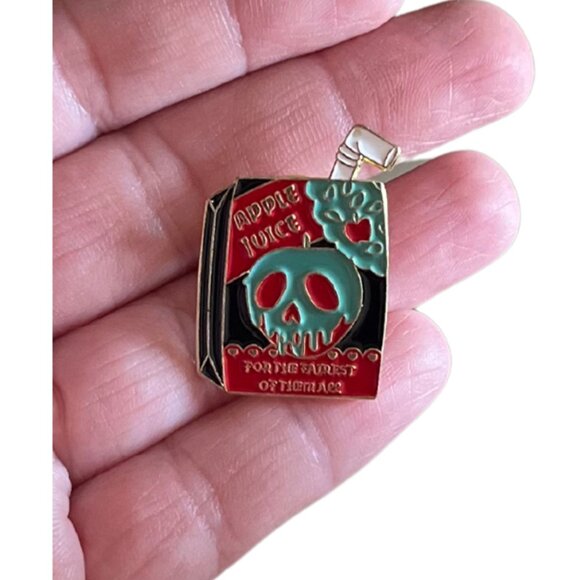 Apple Juice Box Enamel Pin | Poison Apple Design | Fairytale Gothic Collectible - Picture 2 of 4